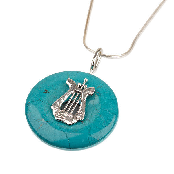 David’s Harp Round Turquoise Necklace