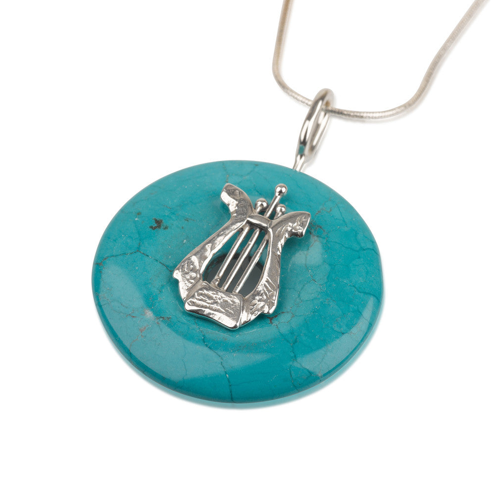 David’s Harp Round Turquoise Necklace