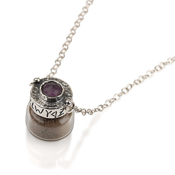 Silver Temple Mount Soil Necklace