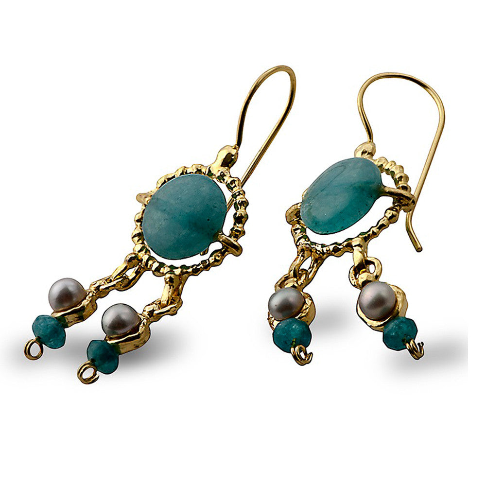 Queen Helene Aqua Quartz Earrings