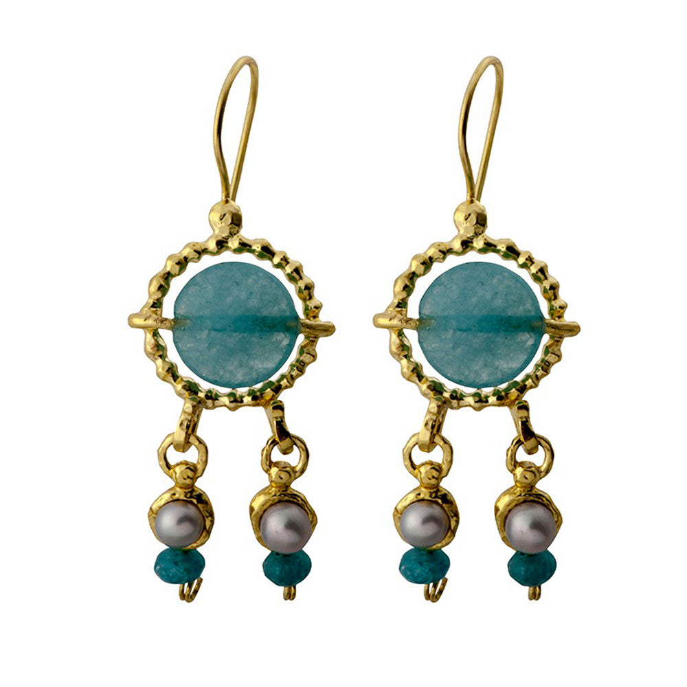 Queen Helene Aqua Quartz Earrings