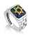 DAVID STAR SILVER EILAT STONE AND GOLD PLATED RING