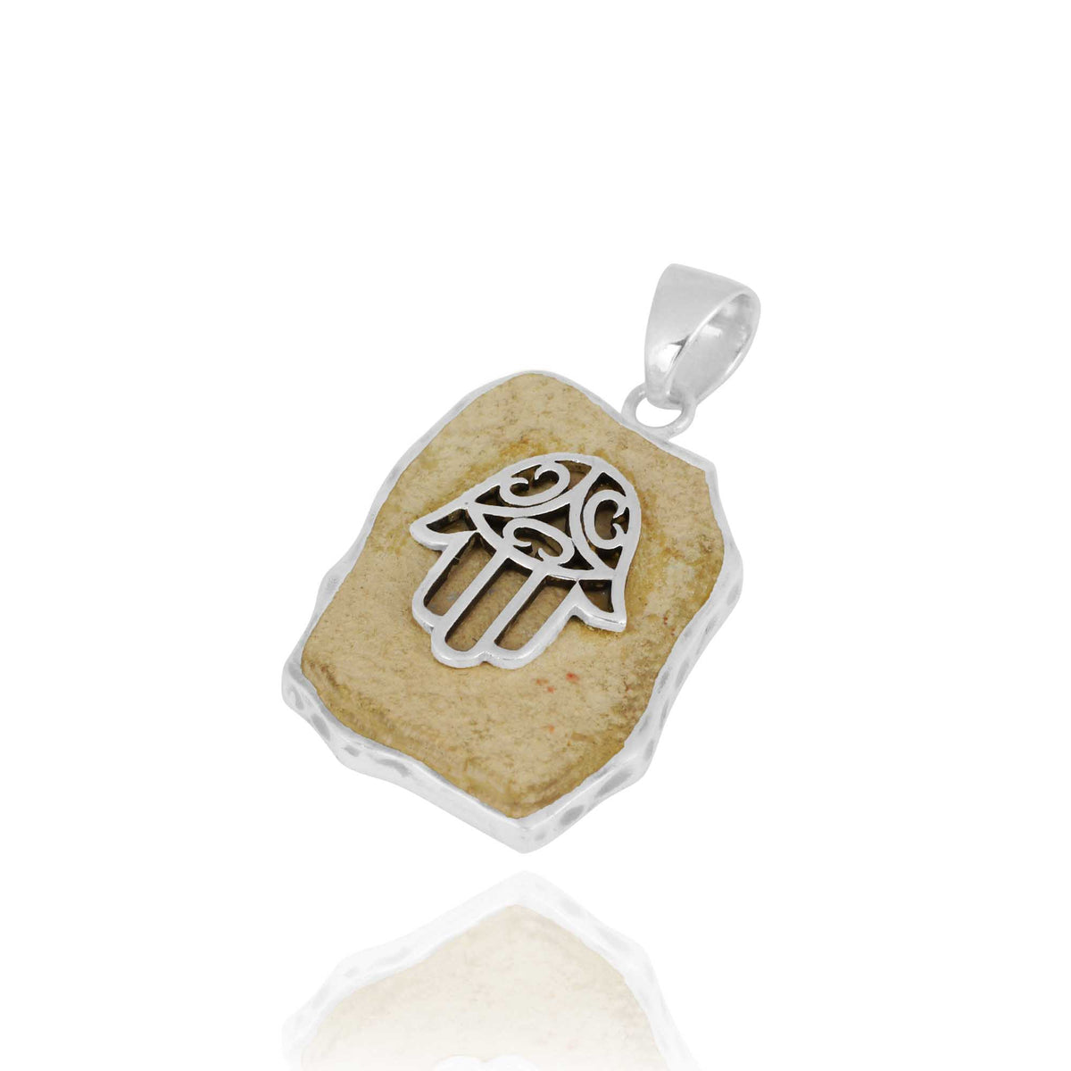 &quot;Hamsa&quot; Jerusalem Stone Necklace