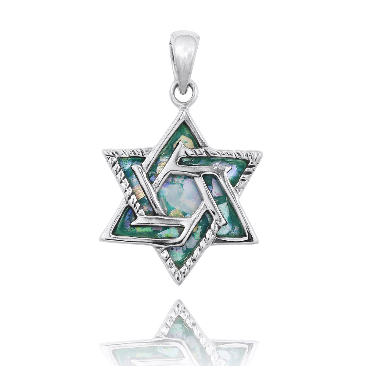 Star of David Roman Glass Charm