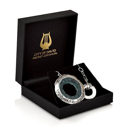 Ancient Hebrew Roman Glass Pendant Necklace