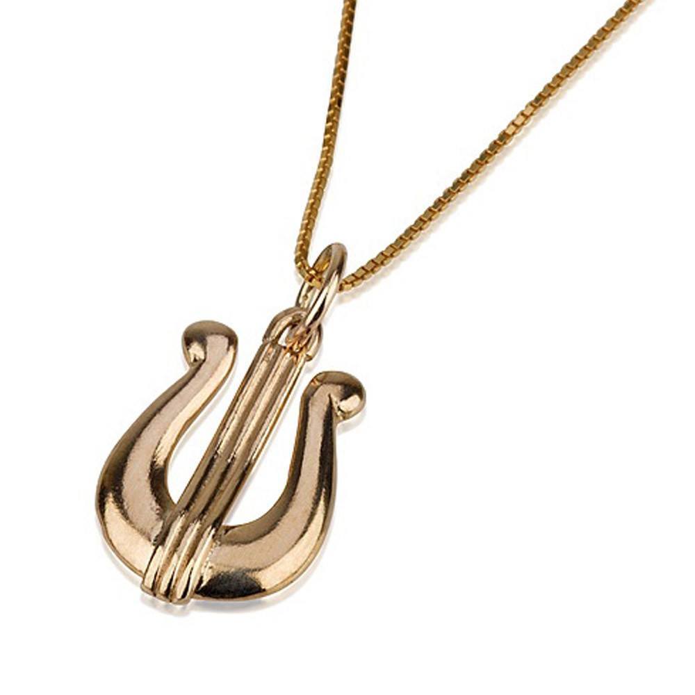 David's Harp 9K Gold Necklace