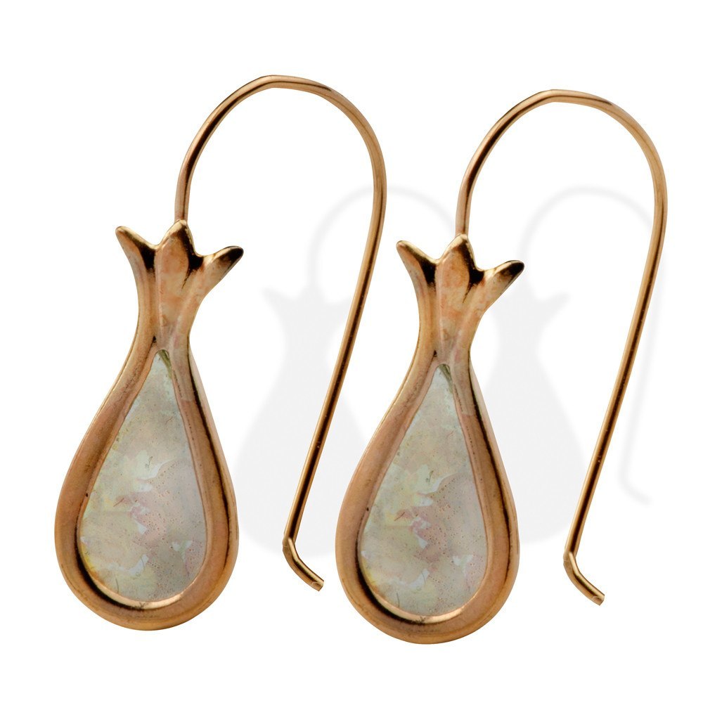 David’s Harp Gold &amp; Roman Glass Earrings