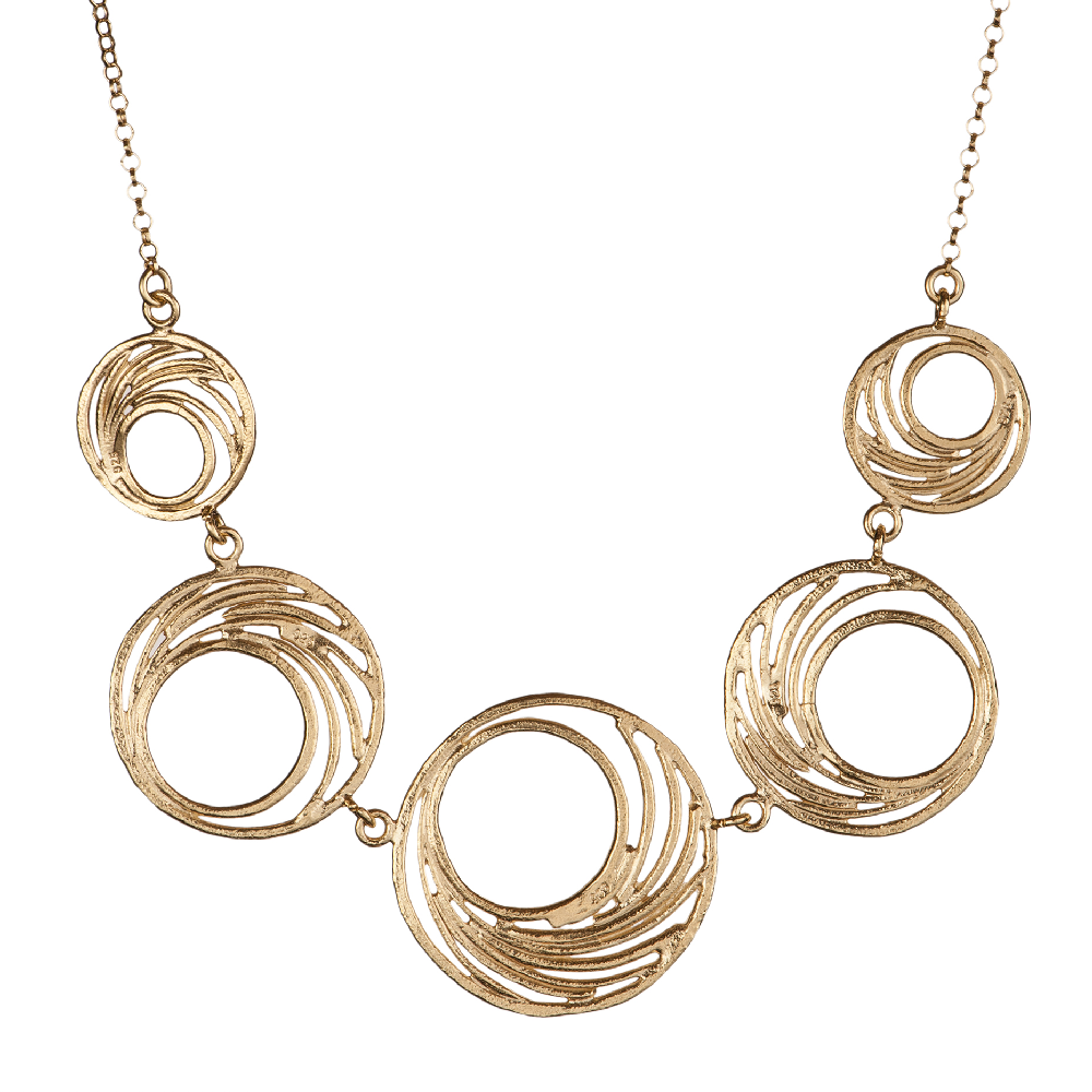 Bell Hoop Necklace with 5 Hoops