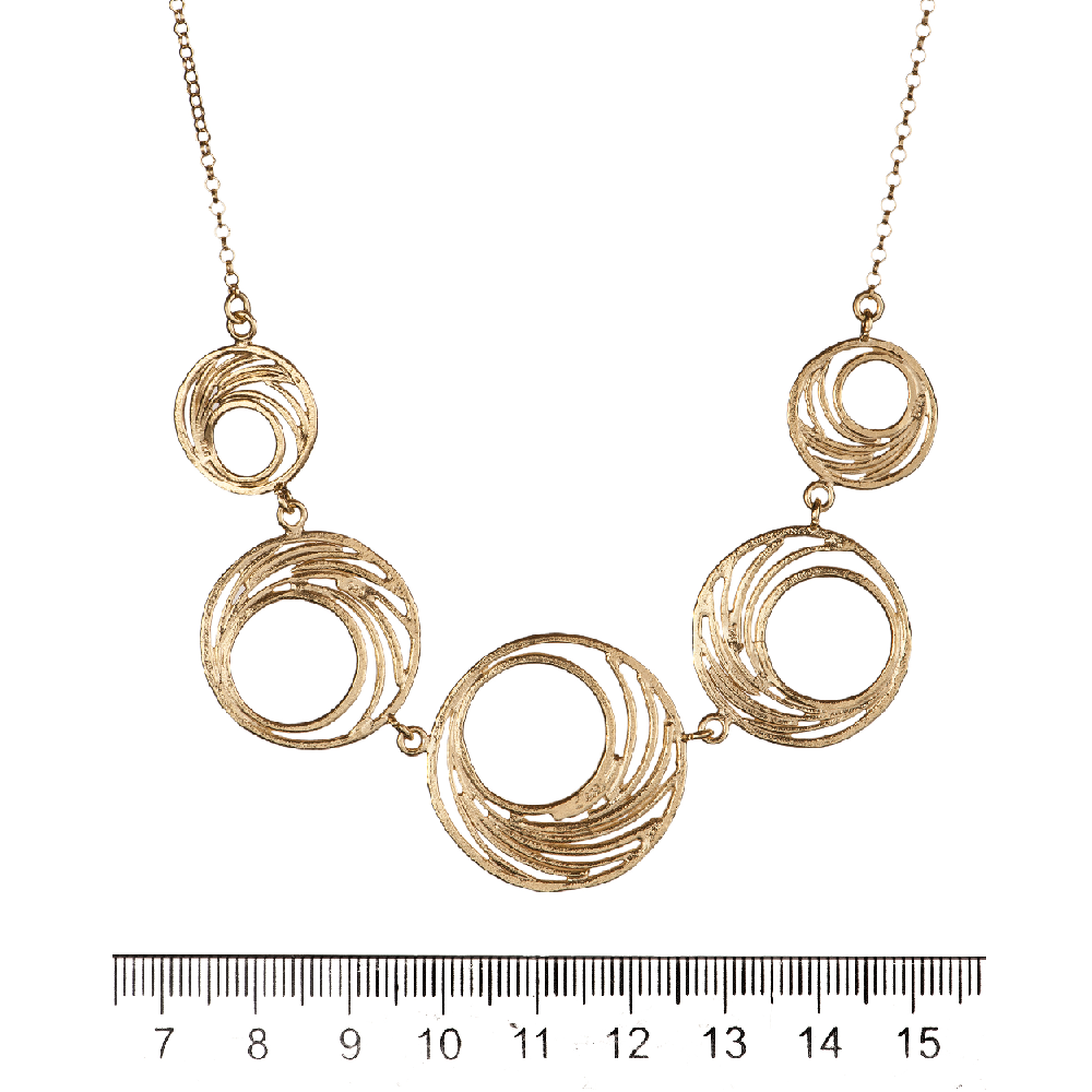 Bell Hoop Necklace with 5 Hoops