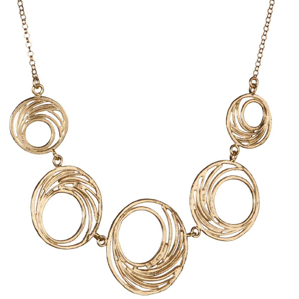 Bell Hoop Necklace with 5 Hoops