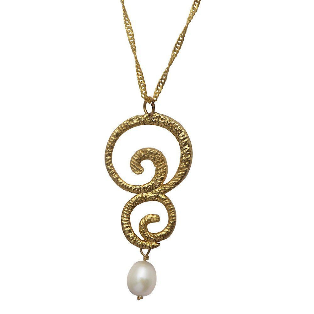 Golden Eternity Drop 14K Gold Necklace With A Pearl