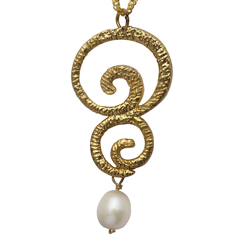 Golden Eternity Drop 14K Gold Necklace With A Pearl