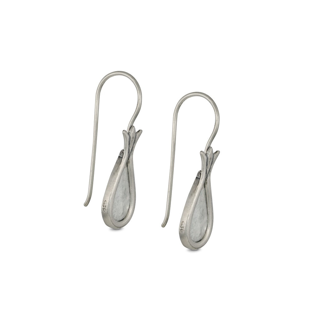 David’s Harp Silver Roman Glass Earrings