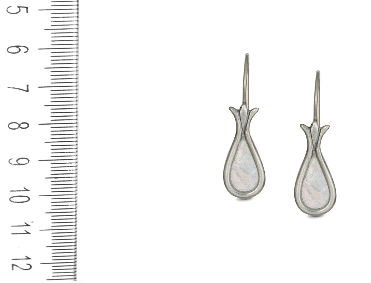 David’s Harp Silver Roman Glass Earrings