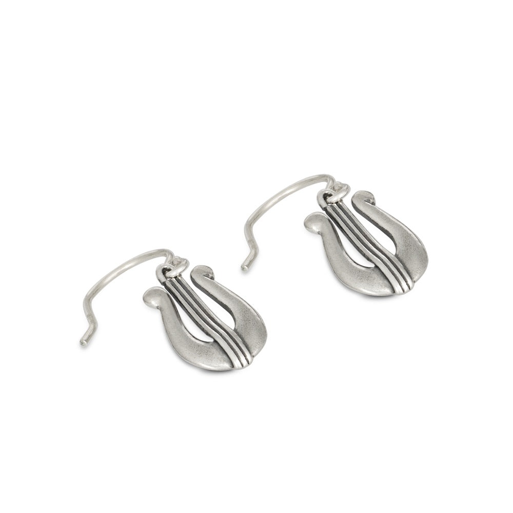David's Harp Silver Drop Earrings