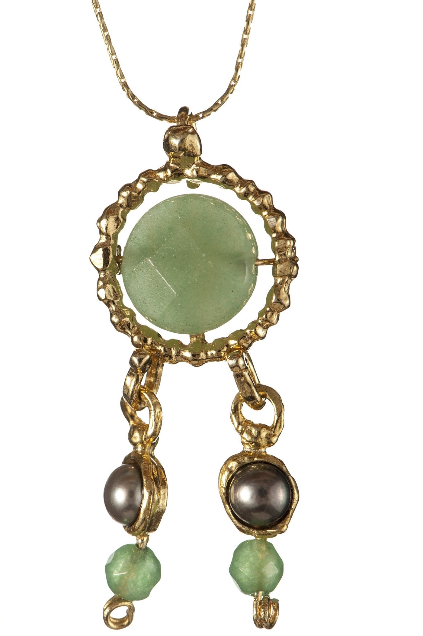 Queen Helene Aqua green stone necklace