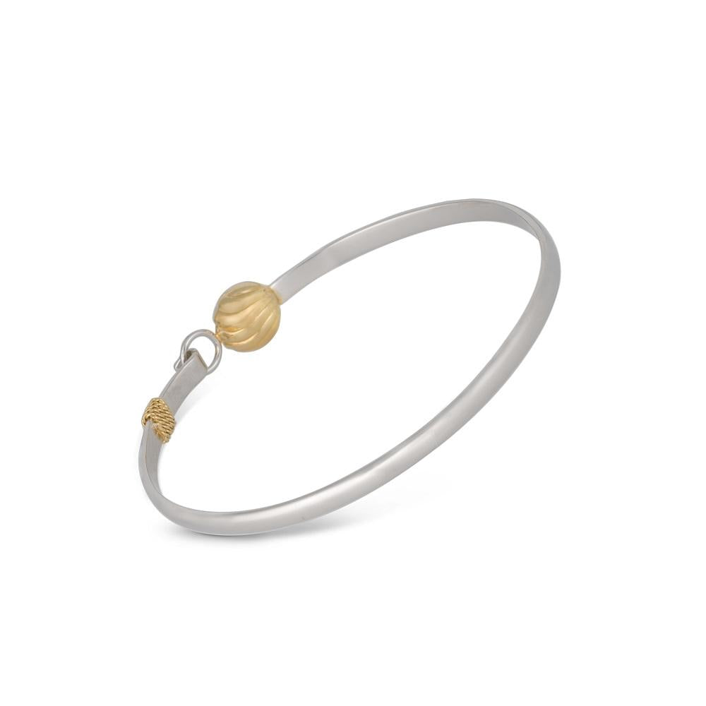 Golden Bell Bracelet with Closure in Silver with silver or Gold Plated Bell and Pearl