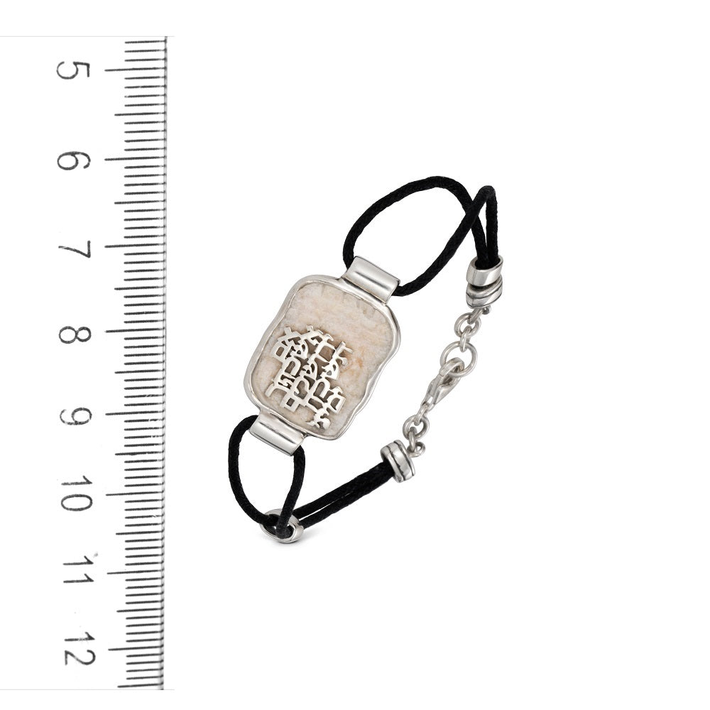 If I Forget Thee Silver Bracelet with Jerusalem stone