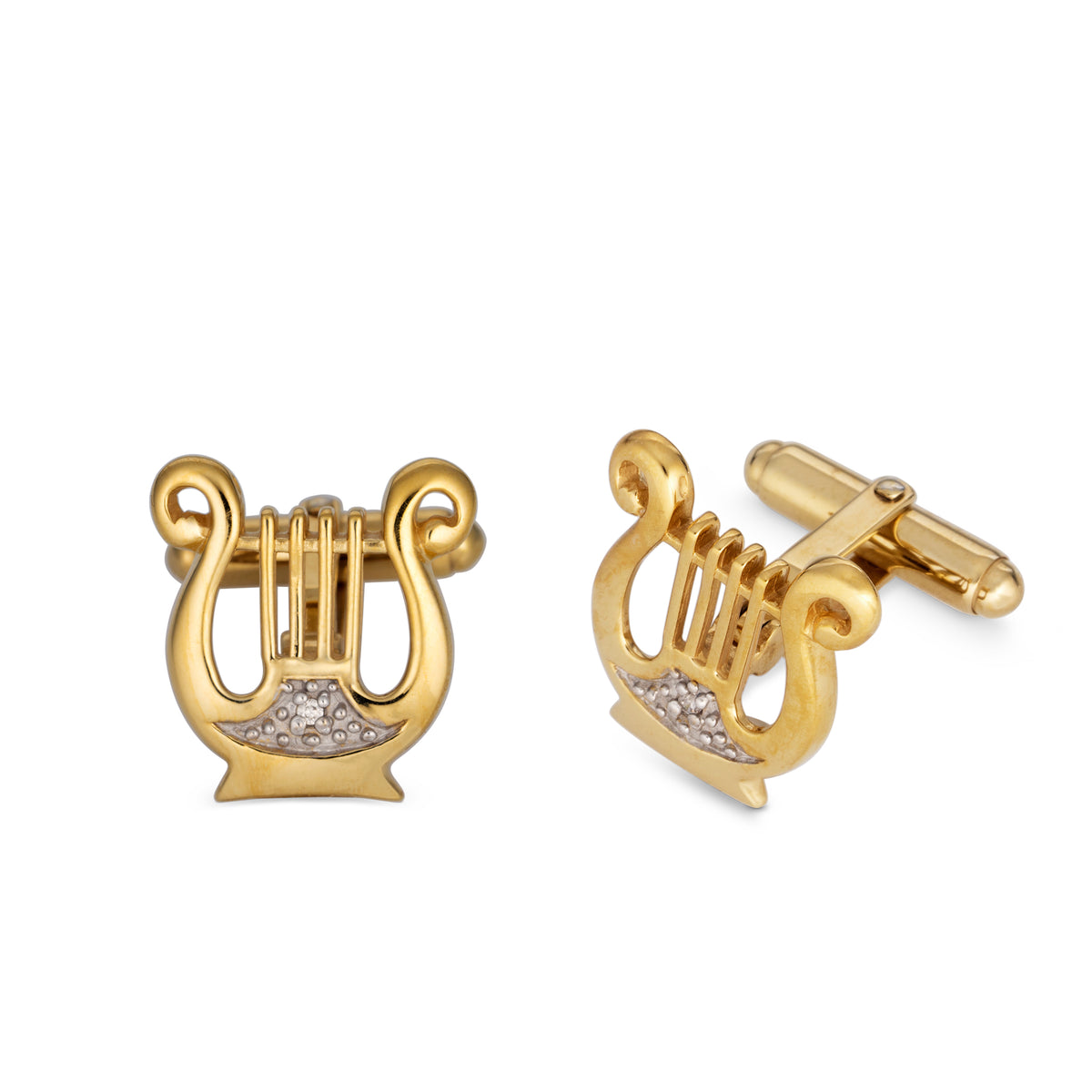Silver and Gold Plated Harp of David Cufflinks