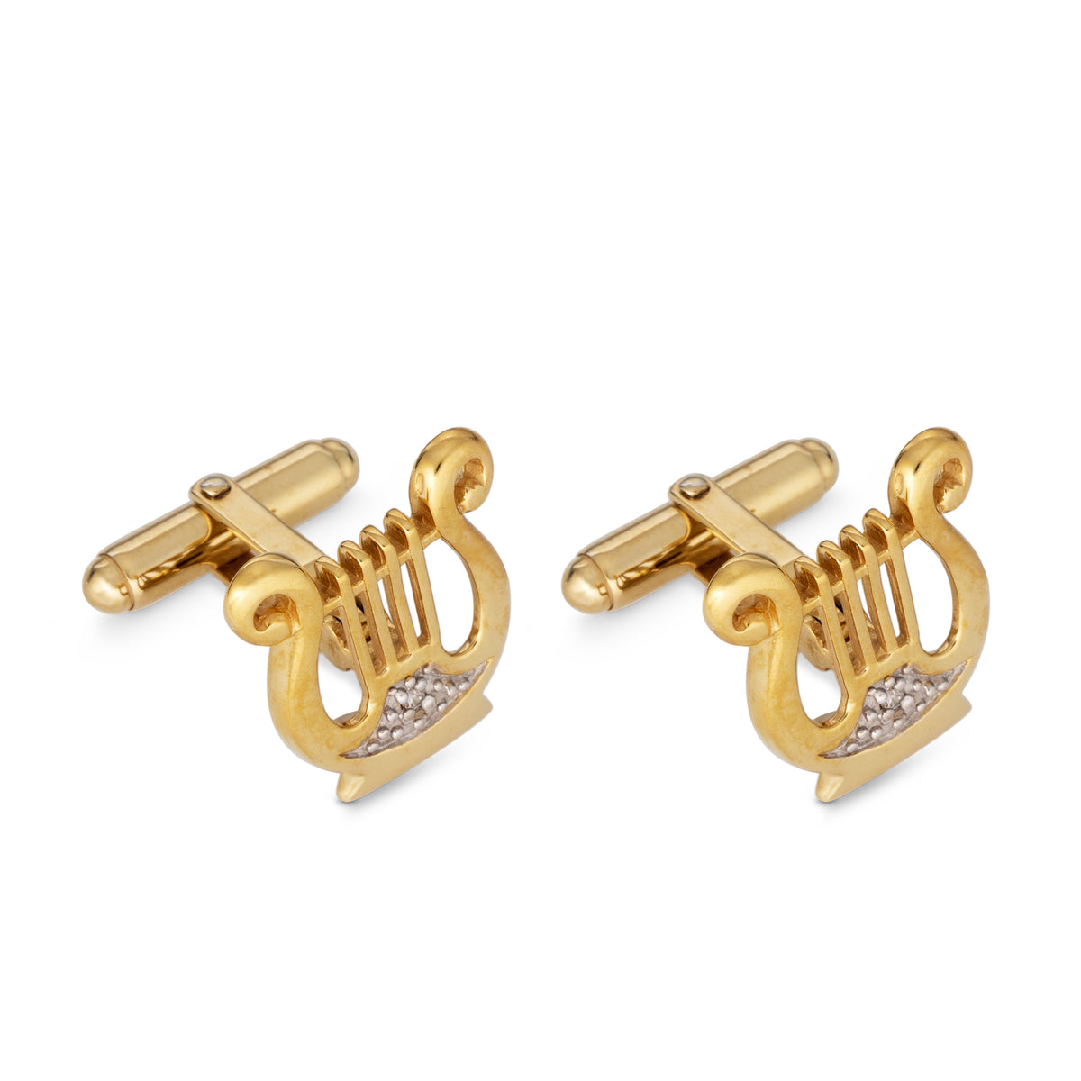 Silver and Gold Plated Harp of David Cufflinks