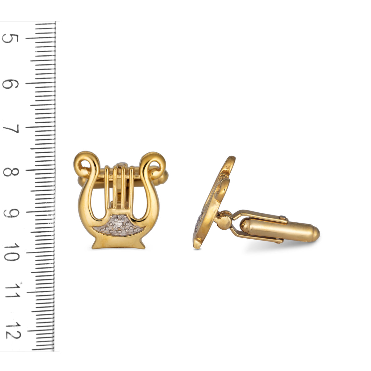 Silver and Gold Plated Harp of David Cufflinks