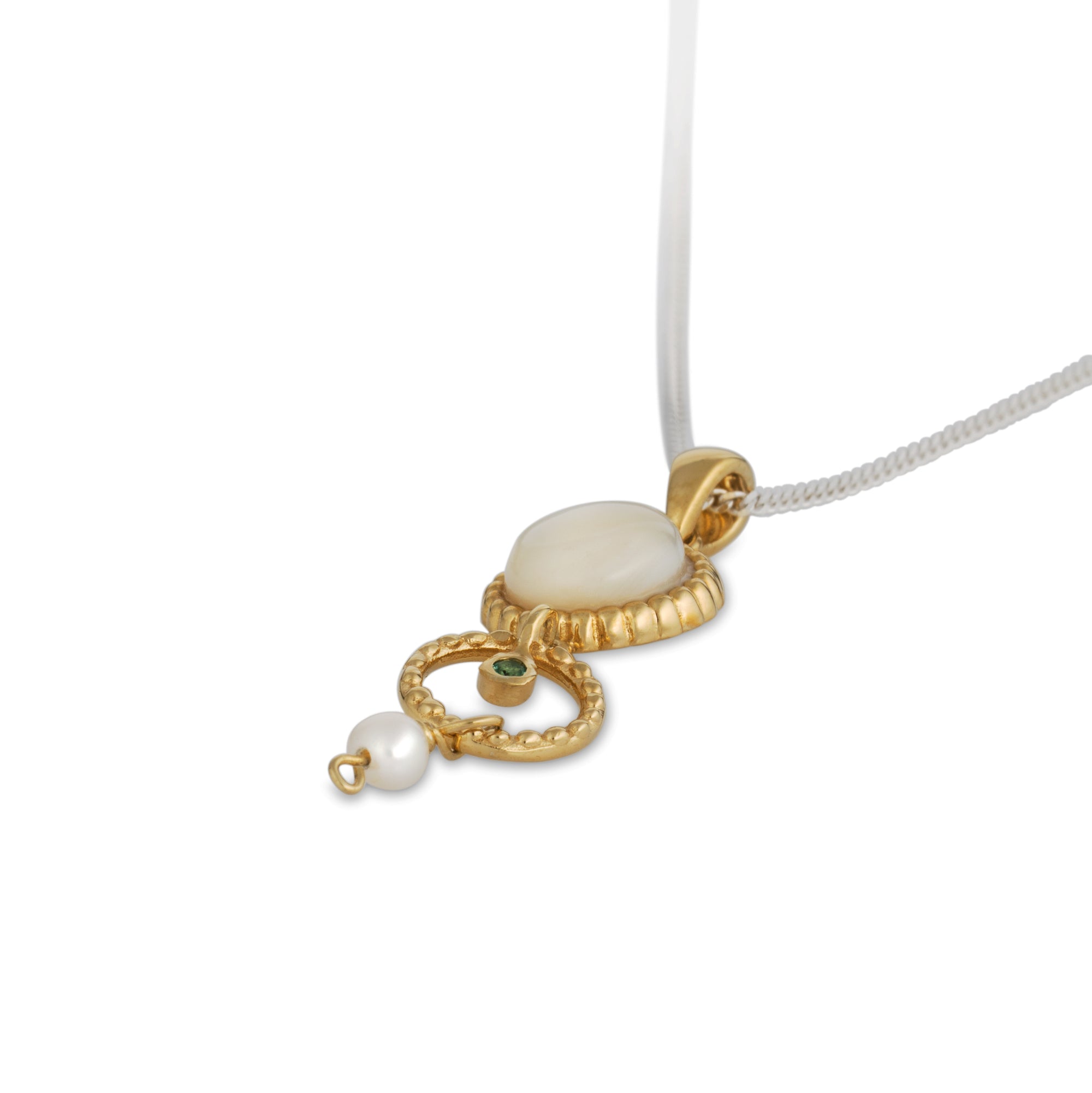 Queen Helene Gold Plated Silver Necklace with Pearls