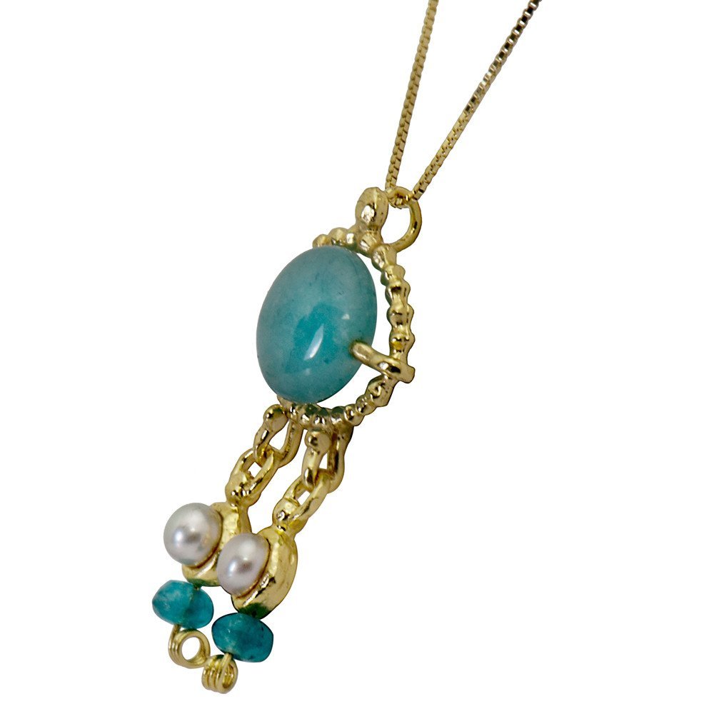 Queen Helene Aqua Quartz Necklace