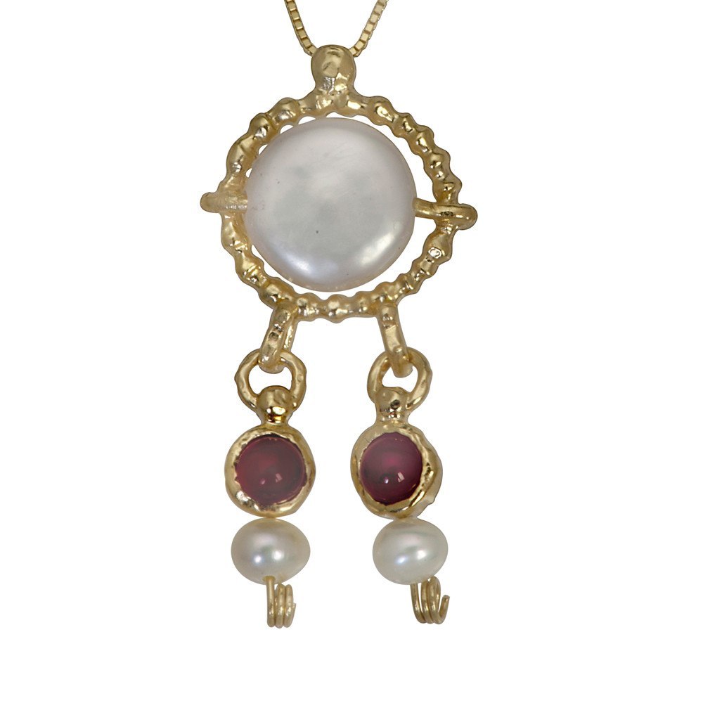 Queen Helene Pearl &amp; Carnelian Necklace