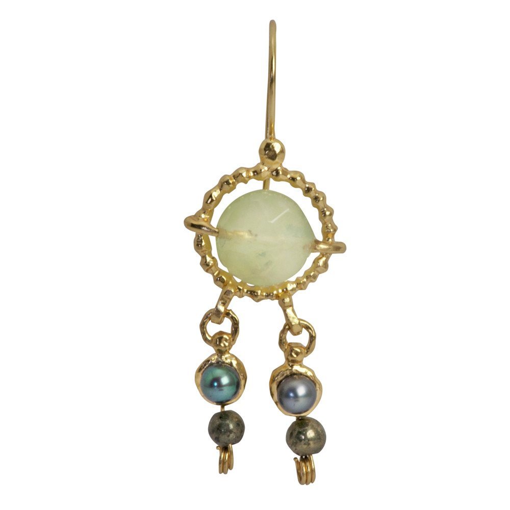 Queen Helene Pearl &amp; Pyrite Earrings